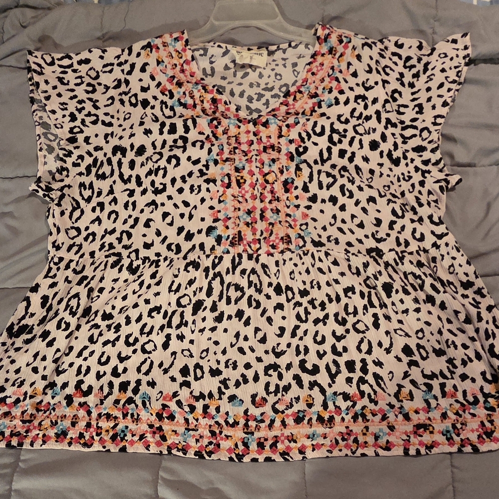 Savanna Jane Multicolor Leopard Blouse